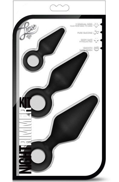 Luxe Tragbares Nacht-Rimming-Set Schwarz - Analplug Set 3