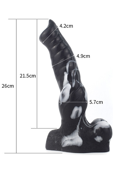 Mamthy Dildo Schwarz/Weiß 26 cm - Drachen-Dildo 2