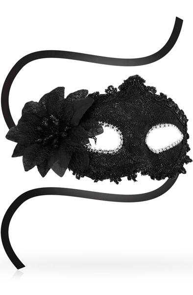 Masks Venetian Eyemask Side Flower Black - Maske 2