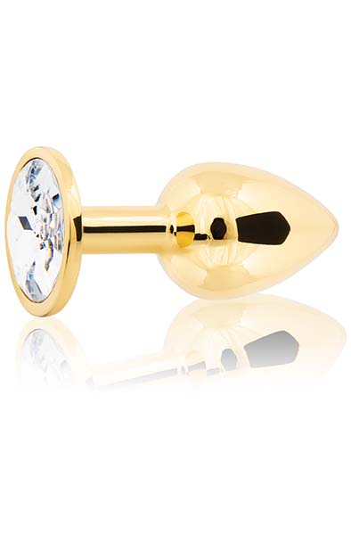 Metal Butt Plug Gold/Klar Klein - Analplug aus Metall 1