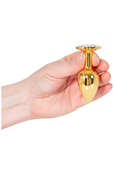 Metal Butt Plug Gold/Klar Klein - Analplug aus Metall 2