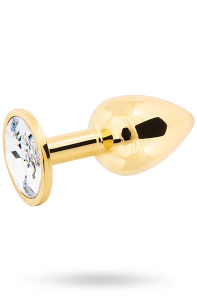 Metal Butt Plug Gold/Klar Klein - Analplug aus Metall 3