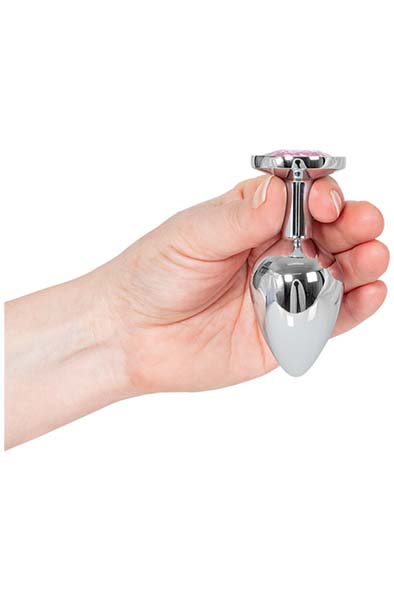 Metal Plug Silber/Pink Mittelgroß - Analplug aus Metall 2