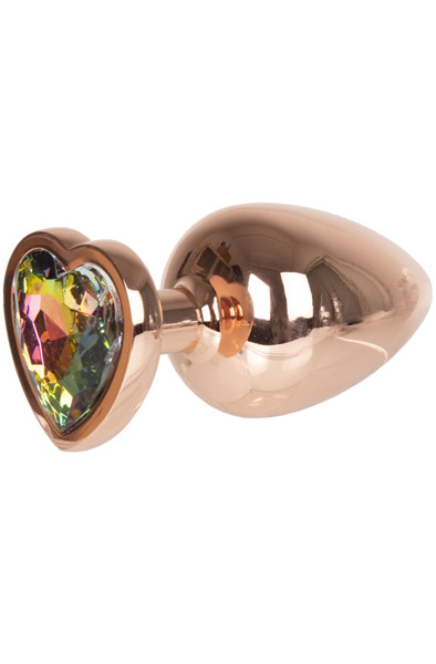 Metall Herz Plug Goldene Rose Groß - Analplug 1