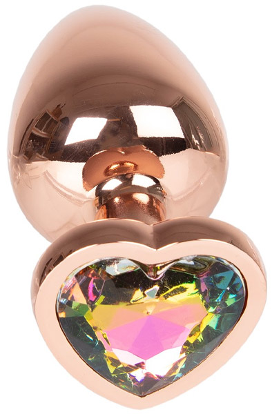 Metall Herz Plug Goldene Rose Groß - Analplug 2