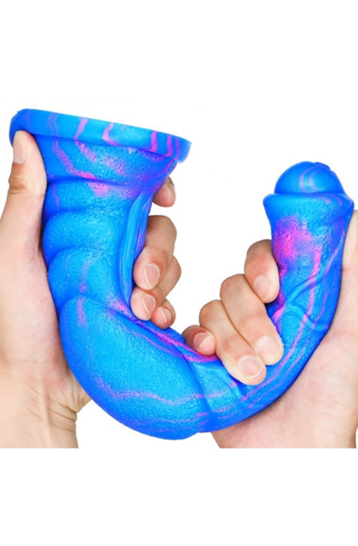 Monster Dildo Lang Blau-Pink 30 cm - Drachen-Dildo 2