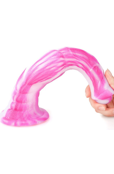 Monster Dildo Lang Weiß-Rosa 30cm - Drachen-Dildo 2