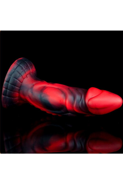 Monster Dildo Squax Schwarz-Rot 18 cm - Drachen-Dildo 3