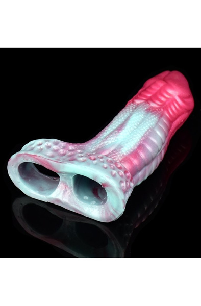 Monster Penishülle Leezard Blau-Pink 17 cm - Penisverlängerung/Penishülle 3