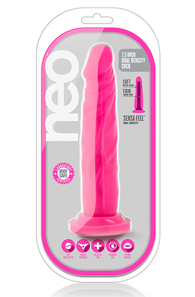 Neo Dual Density Cock Neonpink 19cm - Dildo 2