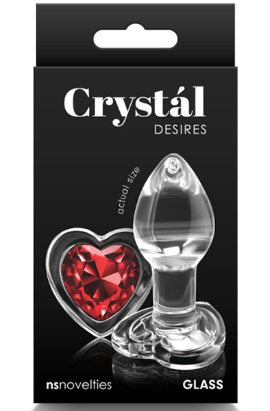NS Novelties Crystal Desires Red Heart S - Analplug aus Glas 2