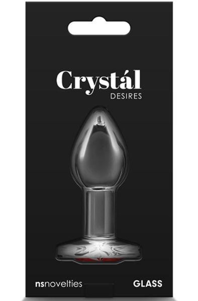NS Novelties Crystal Desires Rotes Herz M - Analplug aus Glas 3