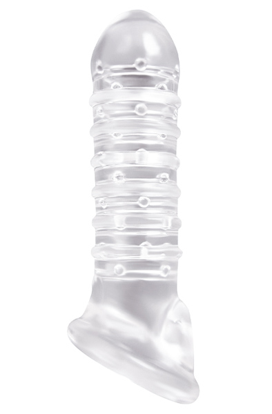 NS Novelties Renegade Gerippte Verlängerung Transparent - Penishülle 1
