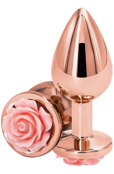 NS Novelties Rose Buttplug Mittelgroß Pink - Analplug aus Metall 1