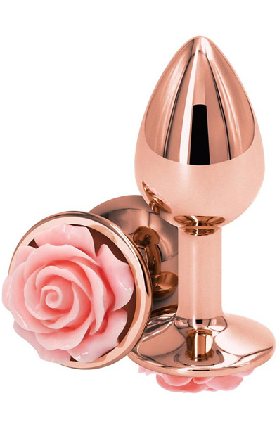NS Novelties Rosen-Buttplug Klein Rosa - Analplug aus Metall 1