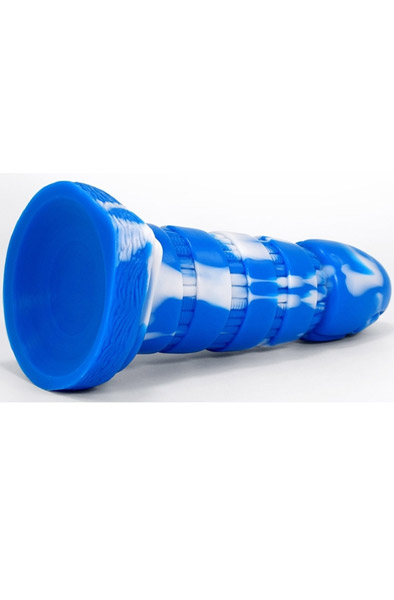 Oblink Dildo Blau-Weiß 21 cm - Drachen-Dildo 2