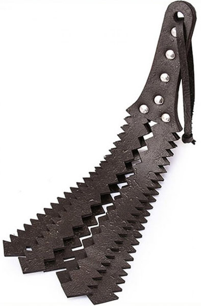 Paddle mit 6 Riemen und Sägezahn-Design 35 cm - Spanking-Paddel 1