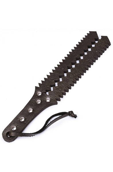 Paddle mit 6 Riemen und Sägezahn-Design 35 cm - Spanking-Paddel 2