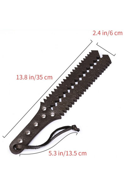 Paddle mit 6 Riemen und Sägezahn-Design 35 cm - Spanking-Paddel 4