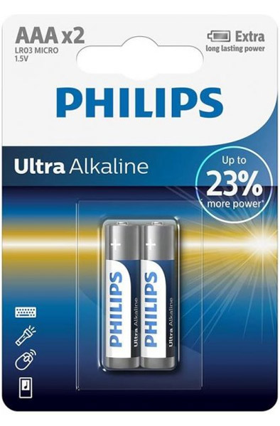 Philips Ultra Alkaline AAA 2er-Pack - Batterien AAA 1