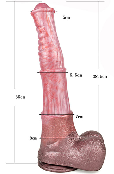 Pink Alien Großer Jumpy Dildo 35 cm - Drachen-Dildo 8