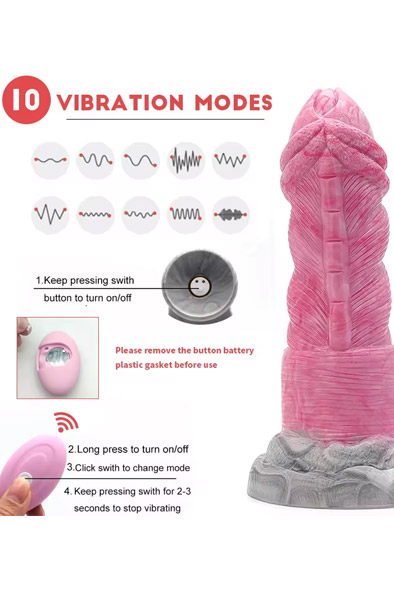 Pink Alien Luminara Vibrationsdildo 20,5 cm - Drachen-Dildo 2