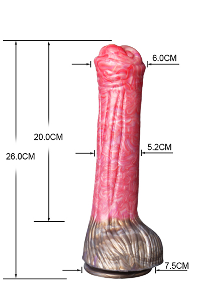 Pink Alien Weicher Flüssigsilikon-Dildo Rot 26 cm - Drachen-Dildo 5