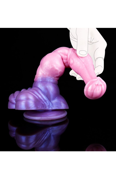 Pinky Jumpy Dildo Rose/Violett 28 cm - Drachen-Dildo 5