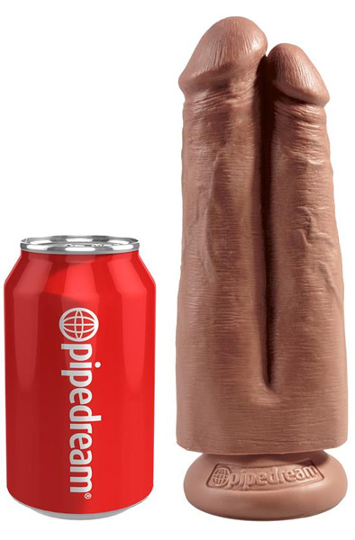 Pipedream Geschirr Zwei Schwänze Ein Loch 18 cm - Doppeldildo Umschnalldildo 3