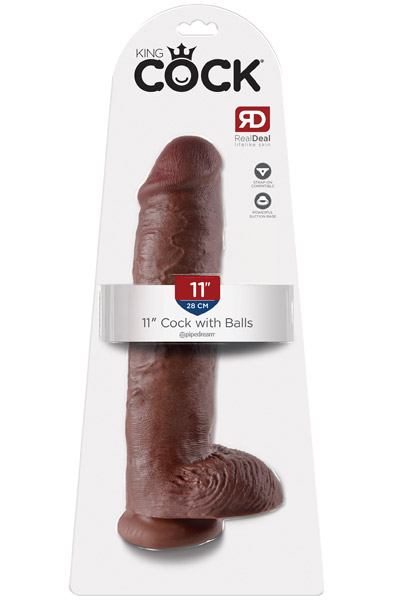 Pipedream King Cock mit Hoden Braun 28 cm - XL Dildo 4