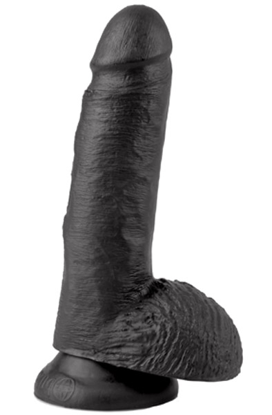 Pipedream King Cock mit Hoden Schwarz 18 cm - Dildo 1