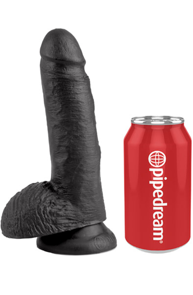 Pipedream King Cock mit Hoden Schwarz 18 cm - Dildo 2