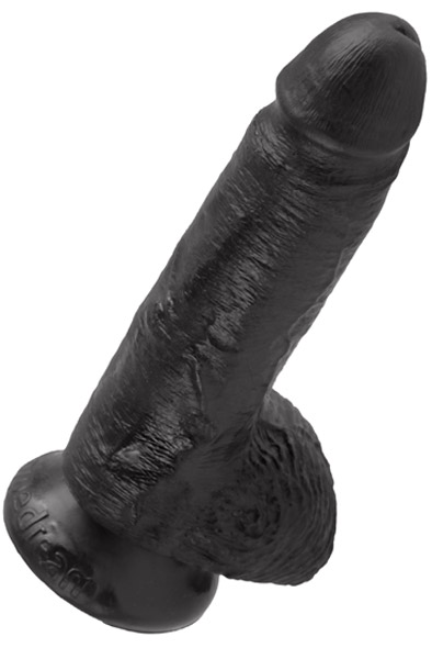 Pipedream King Cock mit Hoden Schwarz 18 cm - Dildo 4