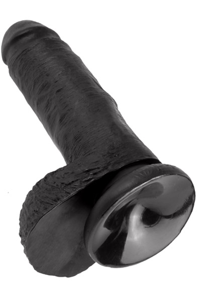 Pipedream King Cock mit Hoden Schwarz 18 cm - Dildo 5