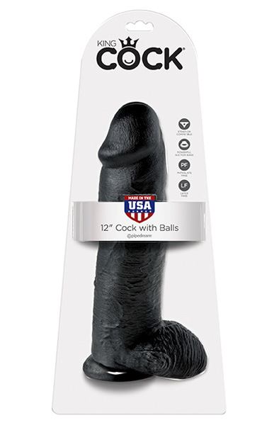 Pipedream King Cock mit Hoden Schwarz 30,5 cm - XL Dildo 2