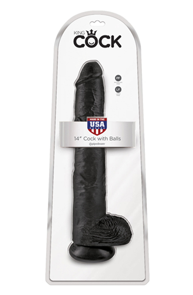 Pipedream King Cock mit Hoden Schwarz 37,5cm - XL Dildo 3