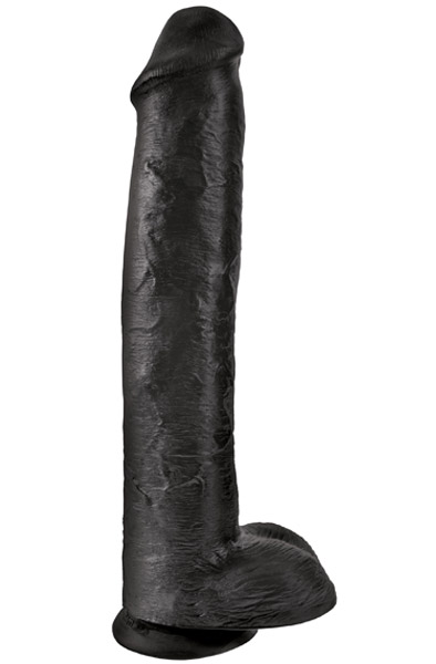 Pipedream King Cock mit Hoden Schwarz 38 cm - XL Dildo 1