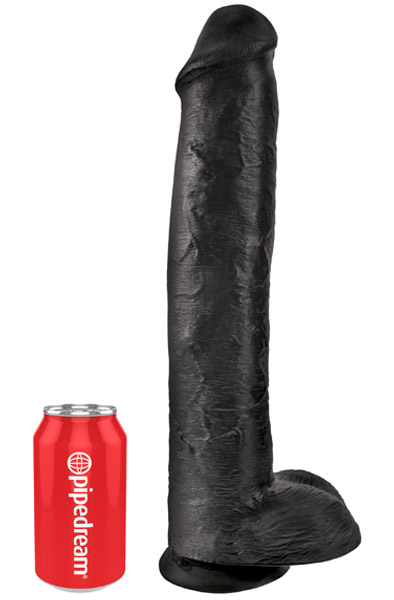 Pipedream King Cock mit Hoden Schwarz 38 cm - XL Dildo 2