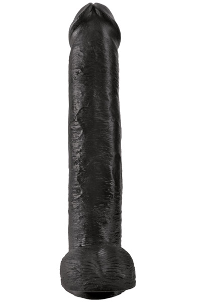 Pipedream King Cock mit Hoden Schwarz 38 cm - XL Dildo 3