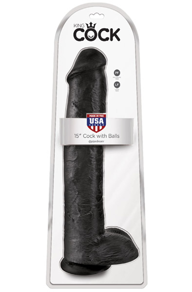 Pipedream King Cock mit Hoden Schwarz 38 cm - XL Dildo 6
