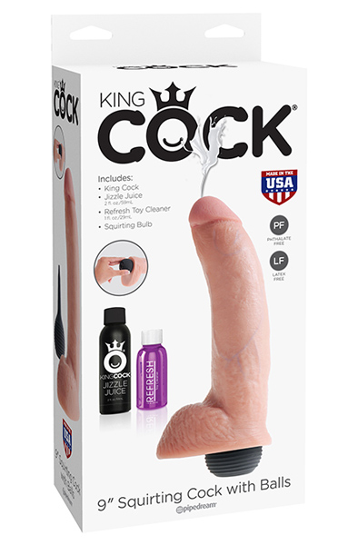 Pipedream King Cock spritzender Dildo mit Hoden 23 cm - Spritzdildo 3