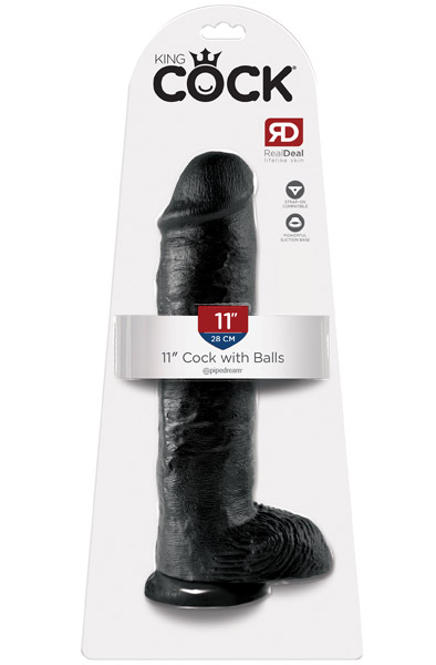 Pipedream King Cock With Balls Black 28 cm - XL Dildo 5