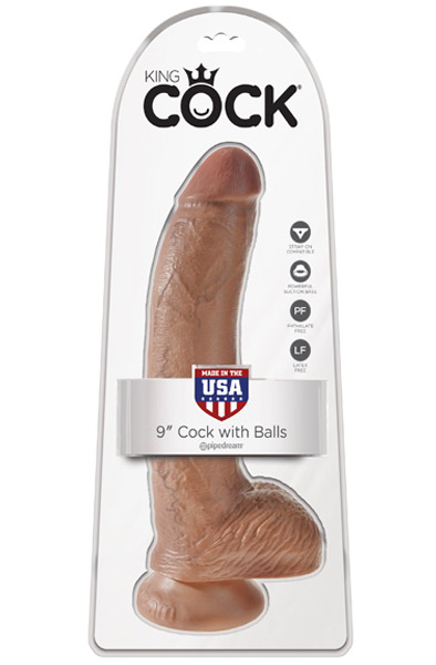 Pipedream King Cock With Balls Tan 26 cm - Dildo 6