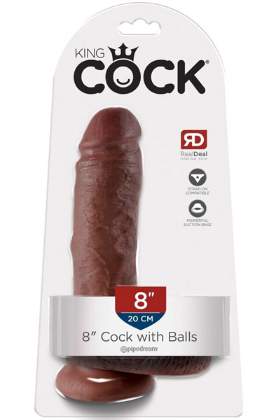 Pipedream Penis mit Hoden Braun 22,5 cm - Realistischer Dildo 4