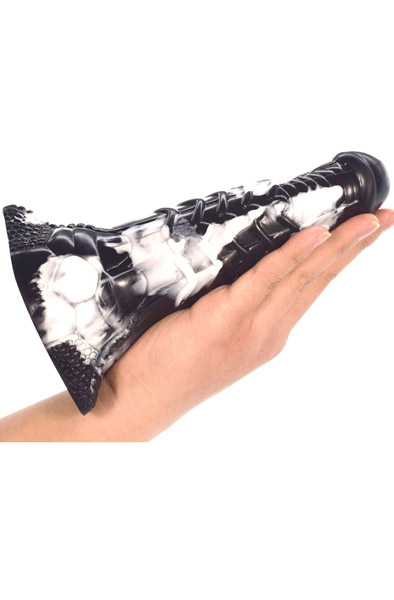 Plug Aranix Schwarz-Weiß 20 cm - Drachen-Dildo 2