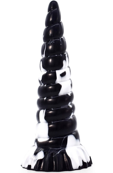 Plug Korn Black-White 25 cm - Drachen-Dildo 1