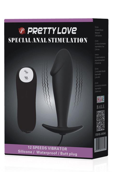 Pretty Love Analplug Schwarz mit Fernbedienung - Vibrierender Analplug 2