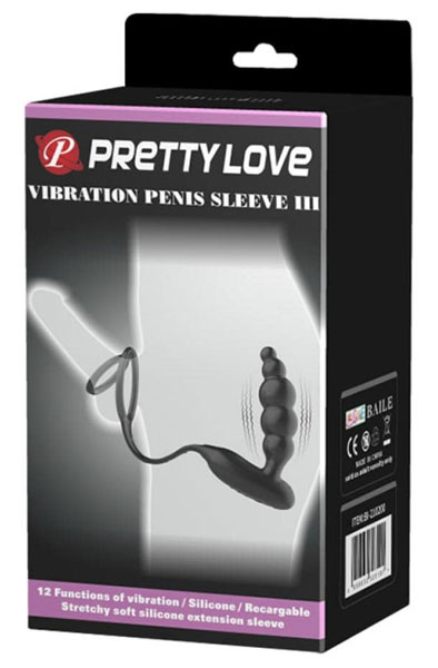 Pretty Love Vibrations-Penishülle III Schwarz - Prostata-Vibrator 2
