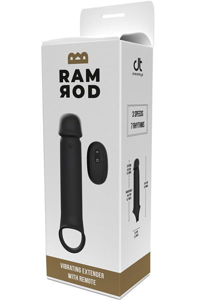 Ramrod Vibrationsverlängerung mit Fernbedienung 24 cm - Vibrierender Penisverlängerer 5