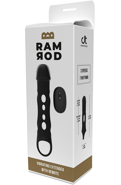 Ramrod Vibrationsverlängerung mit Fernbedienung 26 cm - Vibrierender Penisverlängerer 5